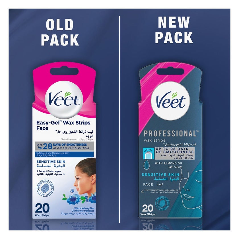 Veet Sensitive Skin Wax Strips, Pack of 20's