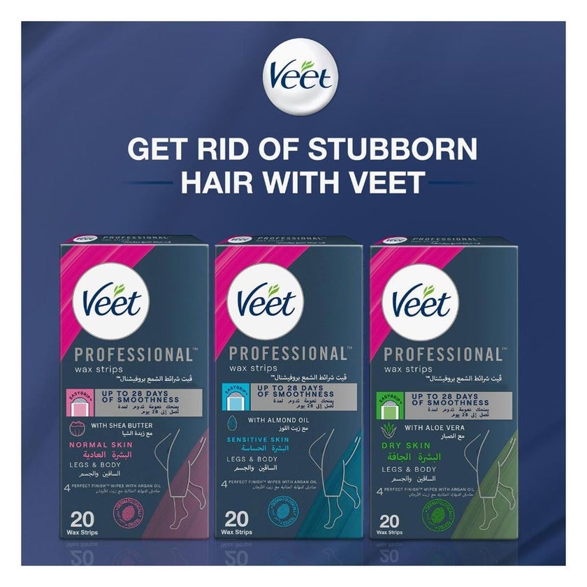 Veet Normal Skin Wax Strips, Pack of 20's