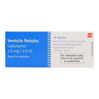 Ventolin 2.5mg/2.5ml Nebules, Pack of 40's