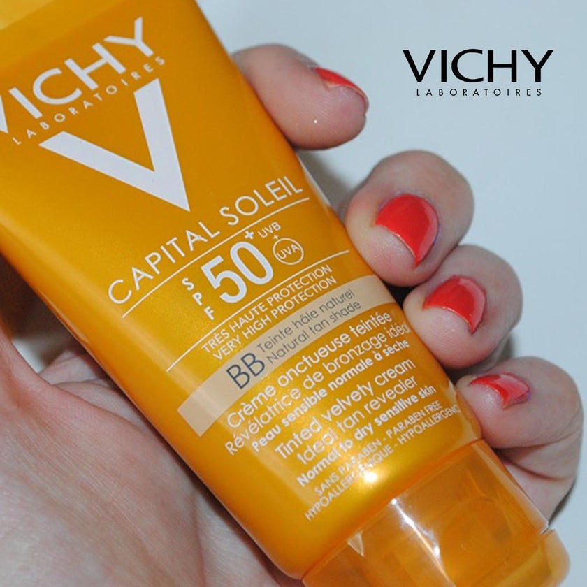 Vichy Capital Soleil BB Tinted SPF 50 Anti Shine Dry Touch Face Fluid Sunscreen For Combination To Oily Skin 50ml