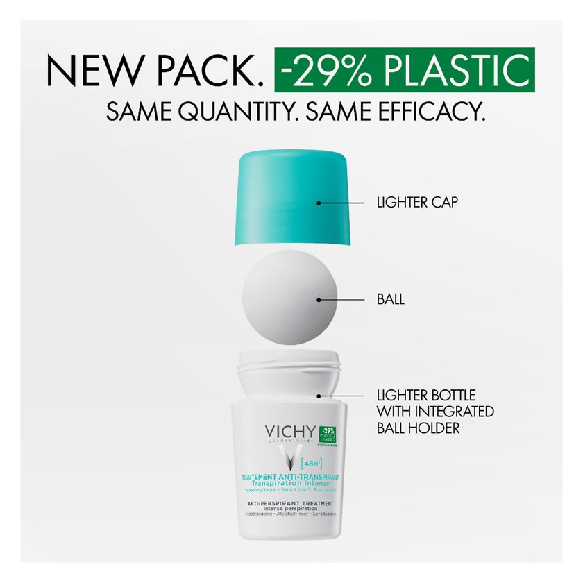 Vichy 48 Hours Anti Perspirant Deodorant, Intensive Treatment - 50ml