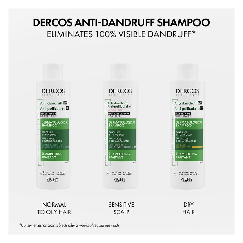 Vichy Dercos Anti Dandruff Shampoo For Sensitive Scalp 200ml