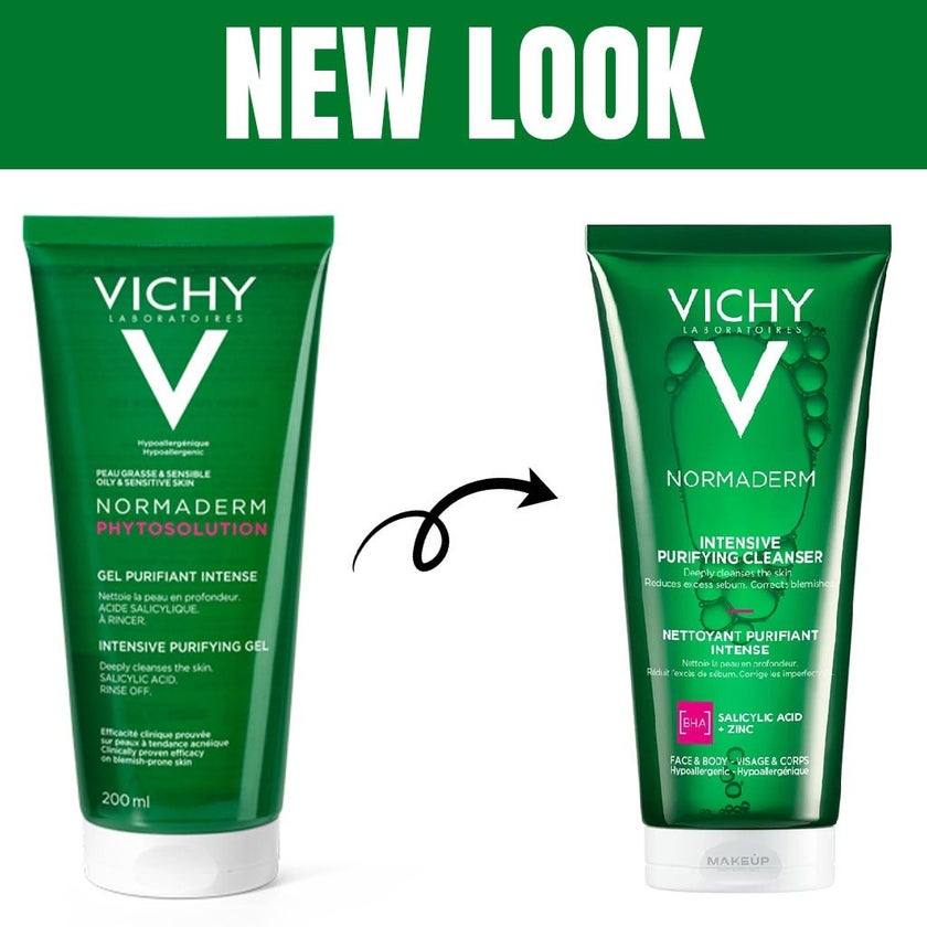 Vichy Normaderm Phytosolution Intensive Purifying Gel For Blemish Prone Skin With Salicylic Acid 200ml