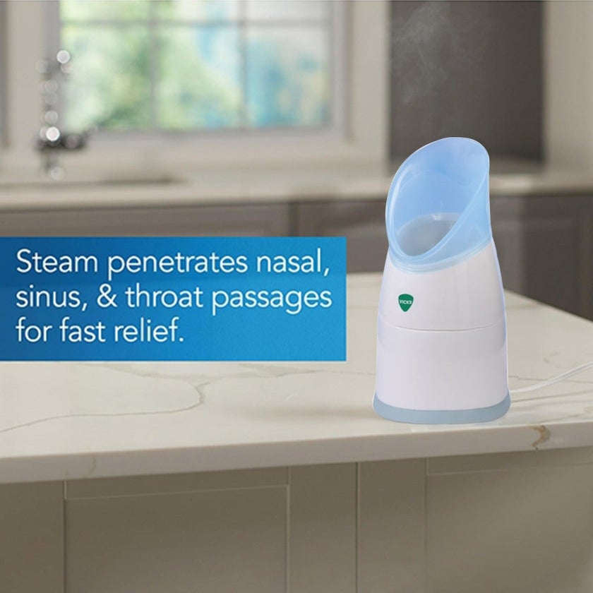 Vicks Portable Manual Steam Inhaler With Menthol Scented Vapopads 