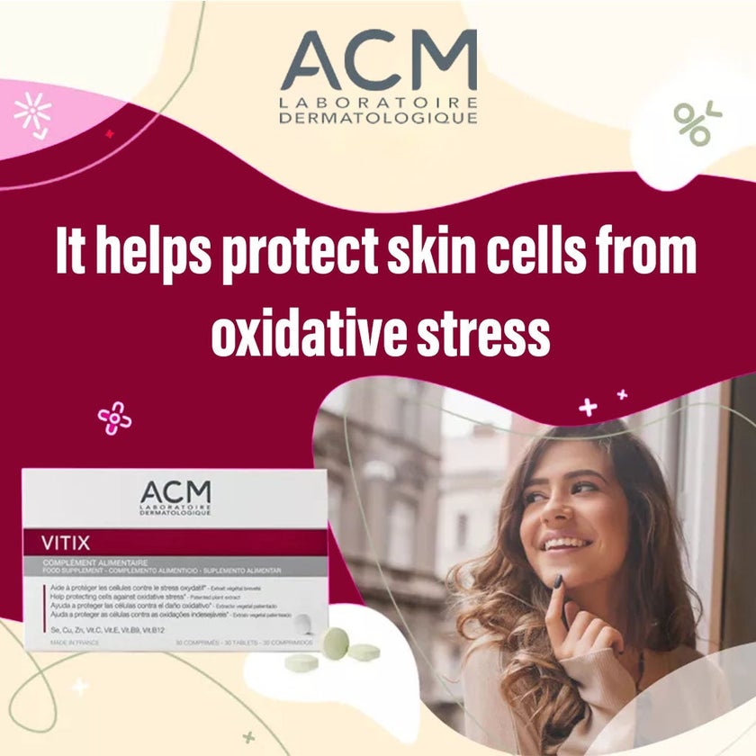 ACM Vitix Tablets, Antioxidant Dietary Supplement For Vitiligo, Pack of 30's