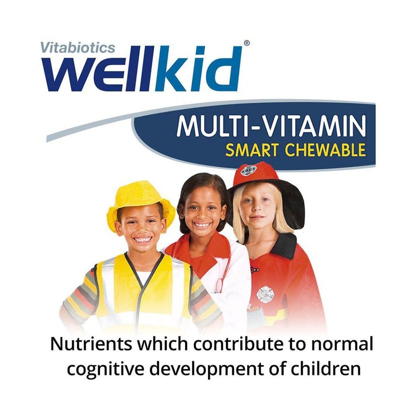 Vitabiotics Wellkid Multivitamin Smart Chewable Tablets For 4-12 Years Old Children, Pack of 30's