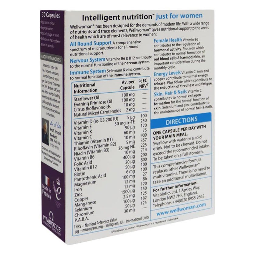 Vitabiotics Wellwoman Original Multivitamin Capsules, Pack of 30's