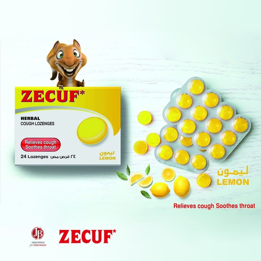 Zecuf Herbal Cough Lemon Lozenges, Pack of 24's