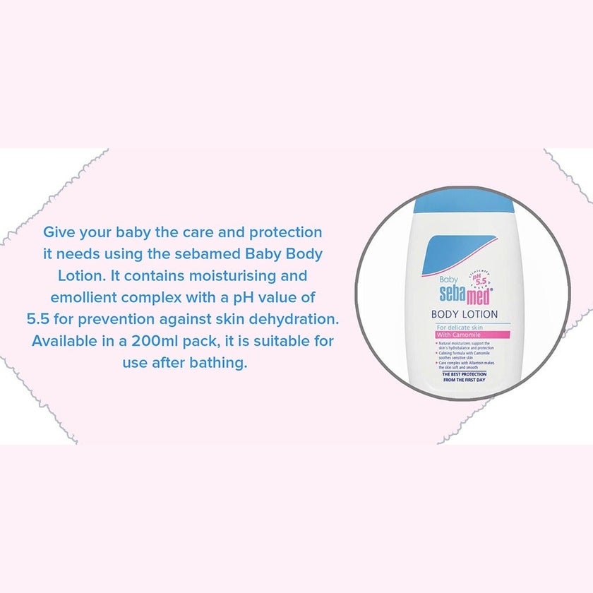 Sebamed Body Lotion With Chamomile For Delicate Baby Skin 200ml