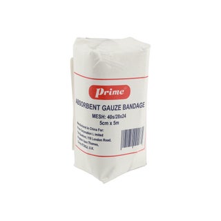 Prime Absorbent Gauze Bandage 5cm x 5m