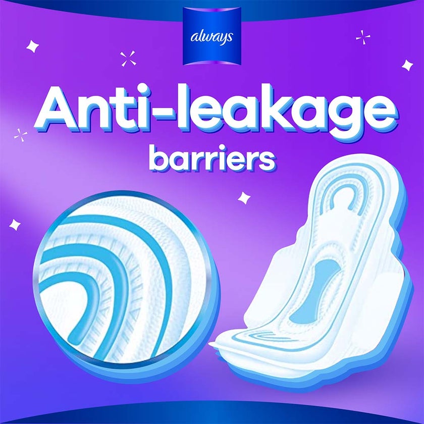 Always Cool & Dry, No Heat Feel, Maxi Thick, Large Sanitary Pads With Wings, Pack of 10's