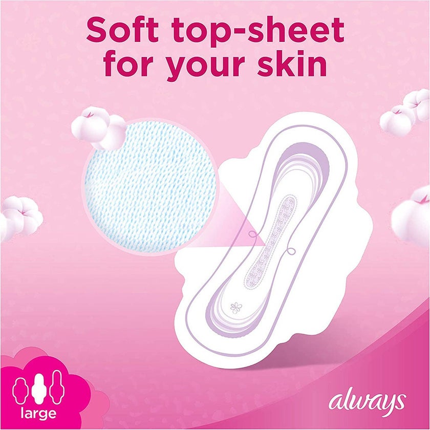 Always Cotton Soft Ultra Thin Large Sanitary Pads With Wings, Pack of 16's