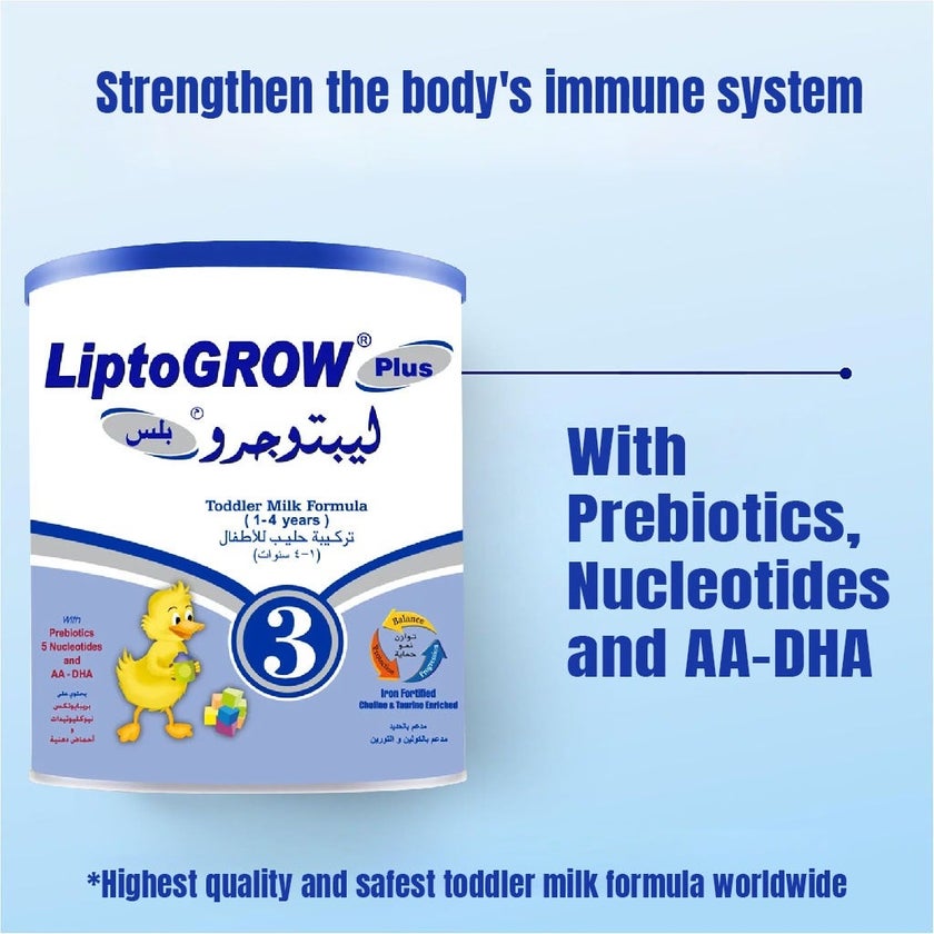 Liptogrow Plus Stage 3 Toddlers Milk Formula For 1 To 4 Years 400g
