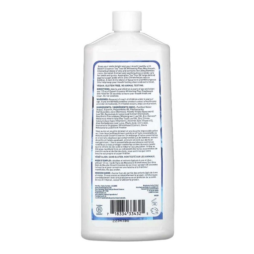 Desert Essence Natural Tea Tree Oil Whitening Plus Mouthwash 473ml