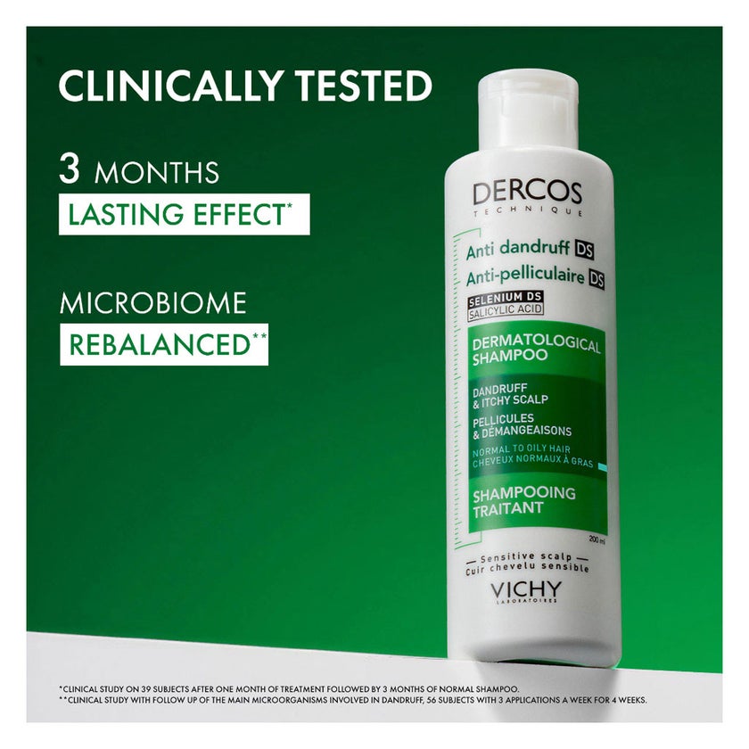 Vichy Dercos Anti Dandruff Shampoo, Normal To Oily Hair 200ml