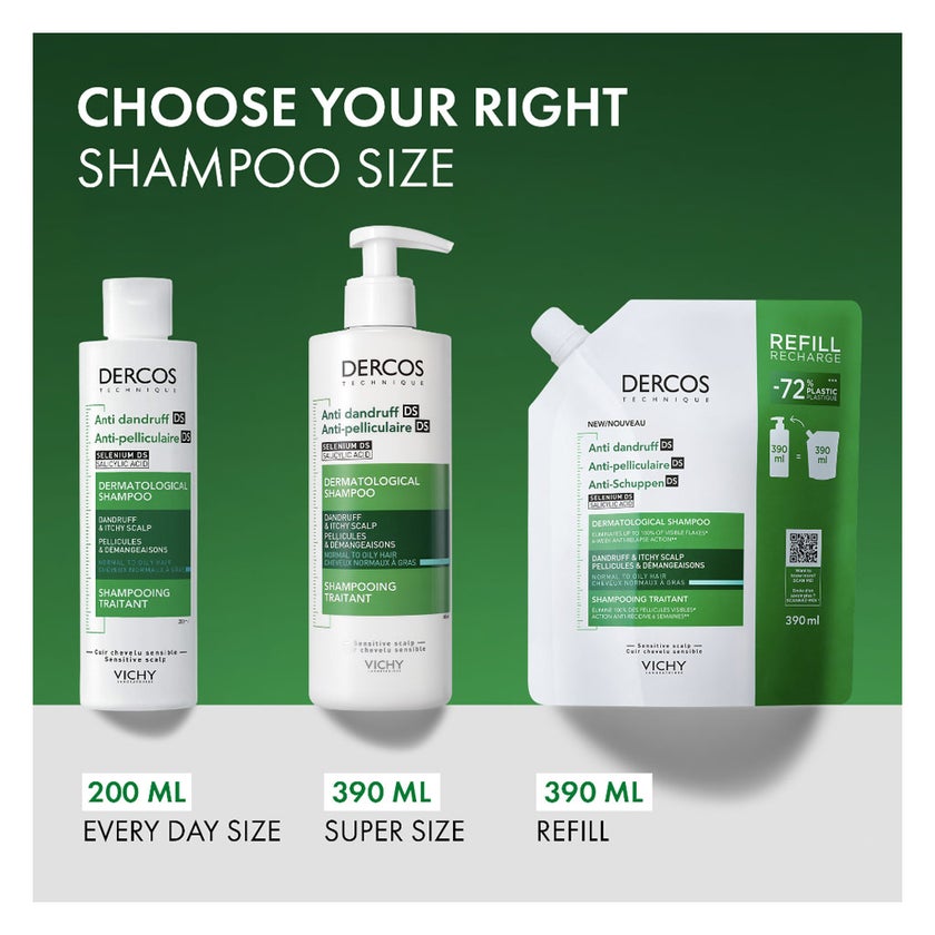 Vichy Dercos Anti Dandruff Shampoo, Normal To Oily Hair 200ml