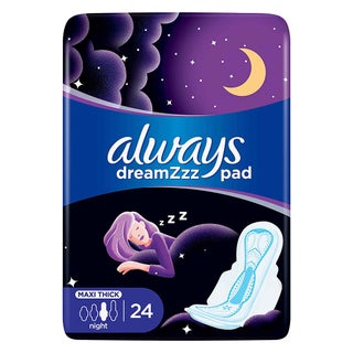 Always Clean & Dry Maxi Thick Night Sanitary Pads With Wings, Pack of 24's