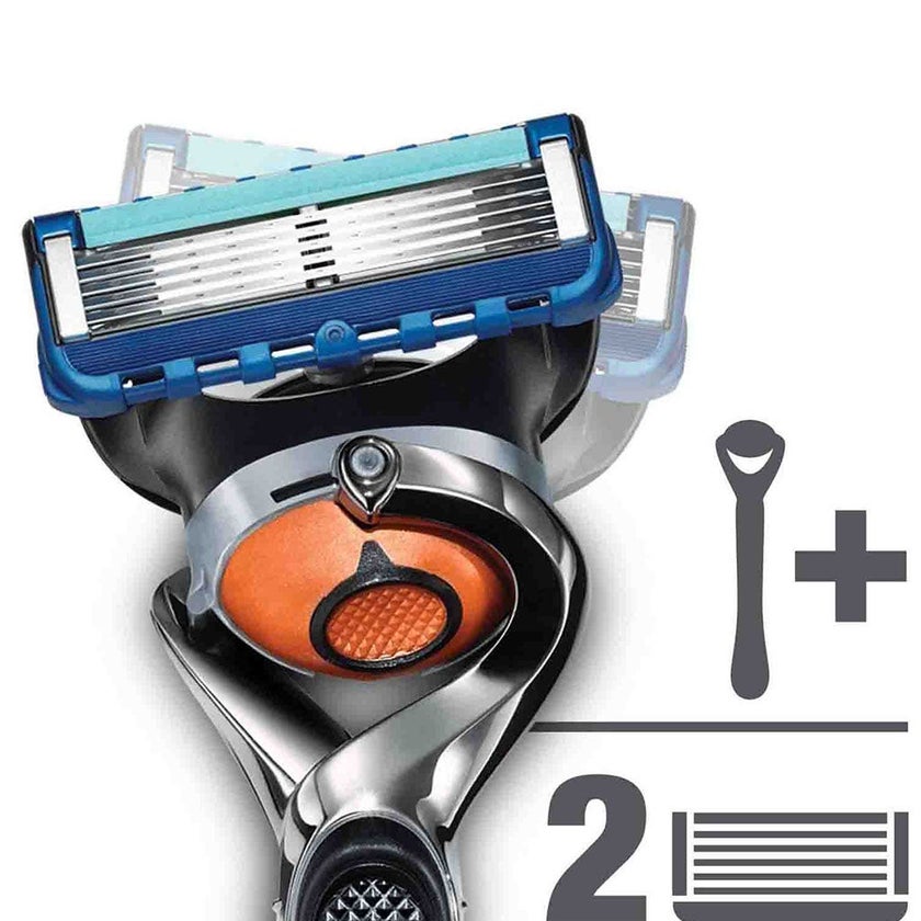 Gillette Fusion 5 ProGlide Men's Razor With Flex Ball Technology, Pack of 1 Handle + 2 Blades