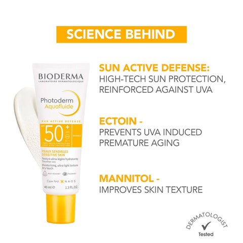 بيوديرما فوتوديرم أكوافلويد كريم بعامل حماية من الشمس SPF50+ غير مرئي للبشرة الحساسة 40 مل