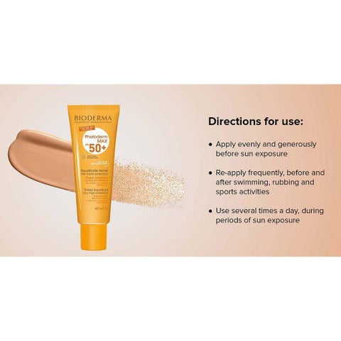 بيوديرما فوتوديرم ماكس SPF50+ واقي مائي من الشمس ملون ذهبي 40 مل