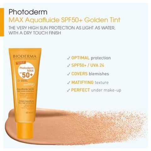 بيوديرما فوتوديرم ماكس SPF50+ واقي مائي من الشمس ملون ذهبي 40 مل