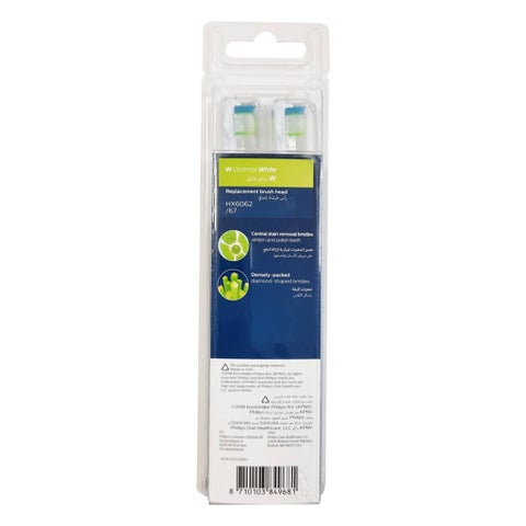 Philips Sonicare HX6062 Diamond Clean Replacement Brush Head, Pack of 2's