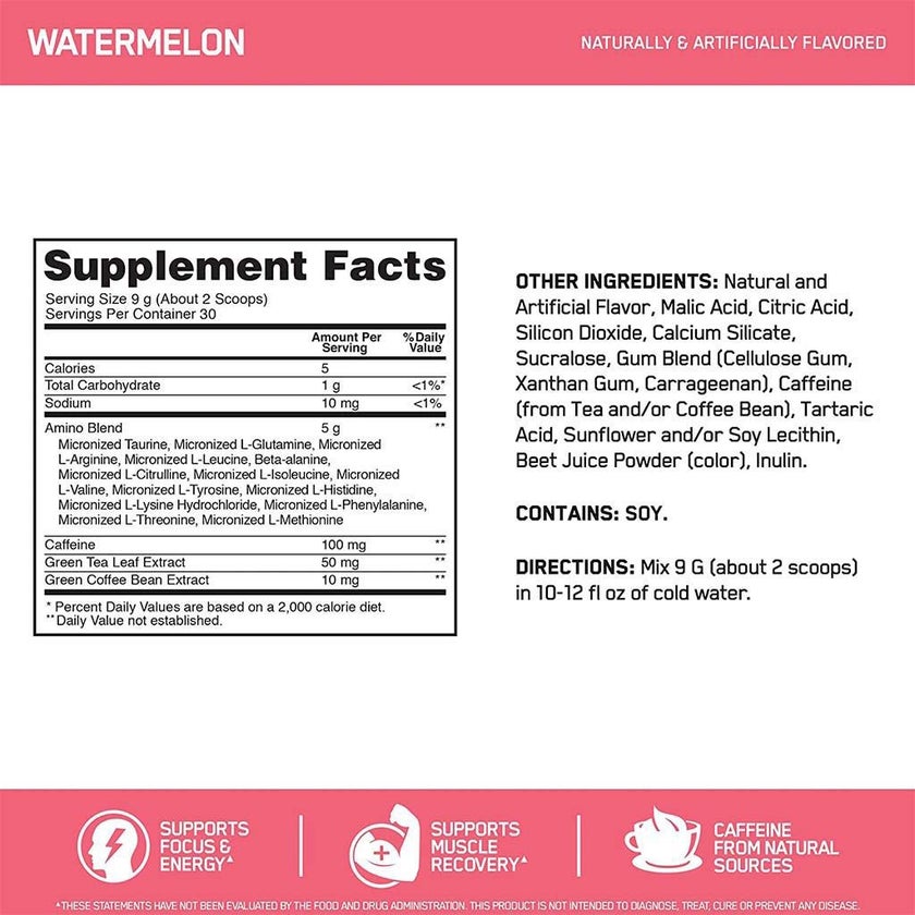 Optimum Nutrition Essential Amino Energy Watermelon 30 Servings