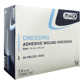 Max Adhesive Wound Dressing 10 x 15cm, Pack of 50's