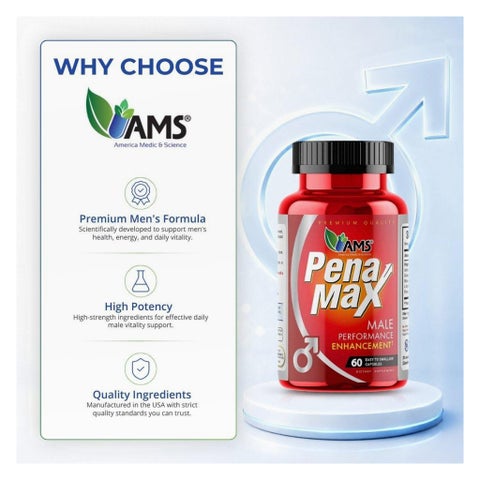 AMS Penamax Male Performance Enhancer Supplement - 2 x 60 Capsules