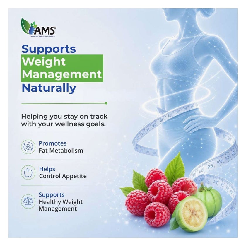 AMS Raspberry Ketone Lean Capsules, Weight Management - 60 Capsules