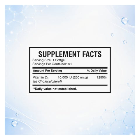 AMS Xtra-D3 10000IU Vitamin D Softgels - 2 x 60 Softgels