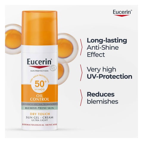 Eucerin Oil Control SPF 50+ Dry Touch Sunscreen Gel Cream 50ml