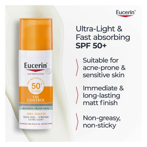 Eucerin Oil Control SPF 50+ Dry Touch Sunscreen Gel Cream 50ml