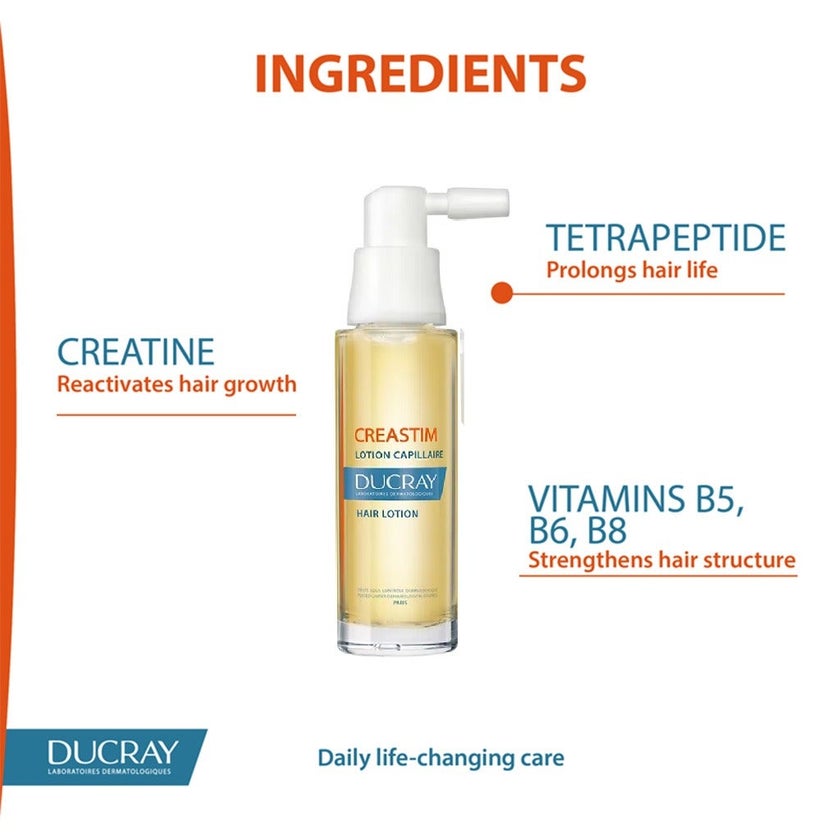 Ducray Creastim Reactiv Anti-Hair Loss Lotion 30ml, Pack of 2's