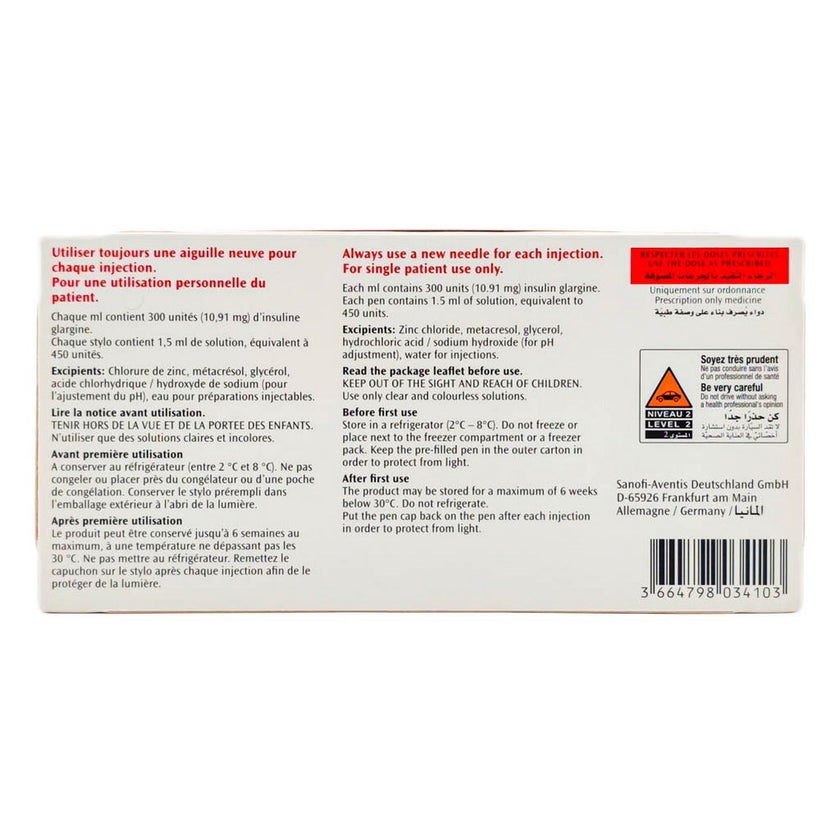 Turapi Solostar Toujeo TM Solostar Insulin Pre-Filled Pen, Pack of 3's - myAster