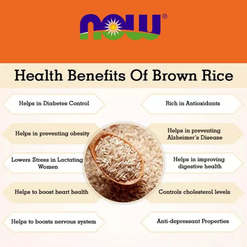 Now Long Grain Brown Rice Natural, Nutritious & Wholesome 908g