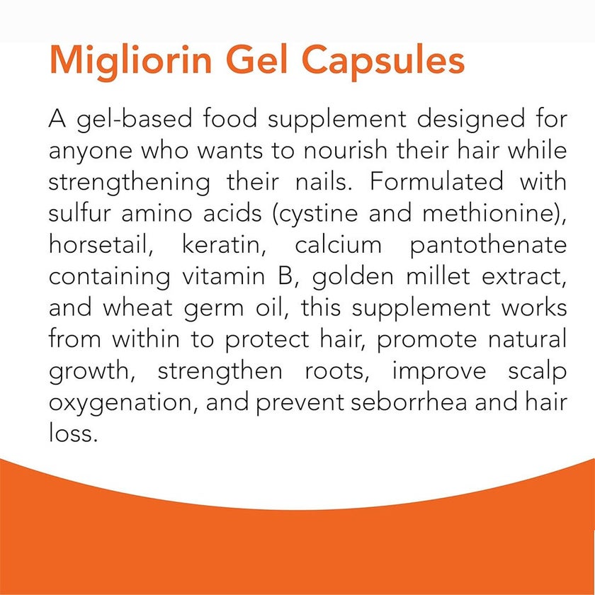 Migliorin Hair & Nails Gel Capsules 70.4g, Pack of 90's