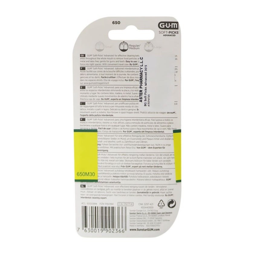 Sunstar Butler Gum Soft Picks Advanced, Pack of 30's - 650M30