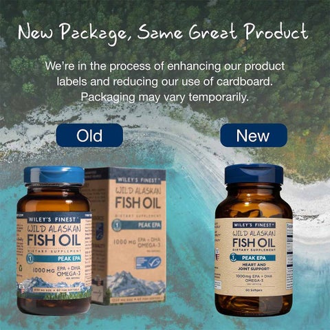 Wiley's Finest Peak EPA 1000mg Omega 3 Softgels, Pack of 60's