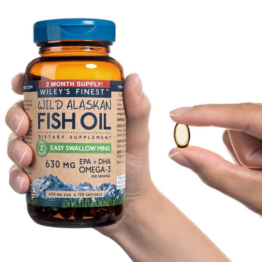 Wiley's Finest Easy Swallow Minis 630mg Omega 3 Softgels, 60's