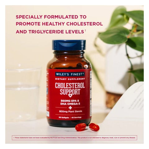 Wiley's Finest Cholesterol Support 560mg Omega 3 Softgels, 90's