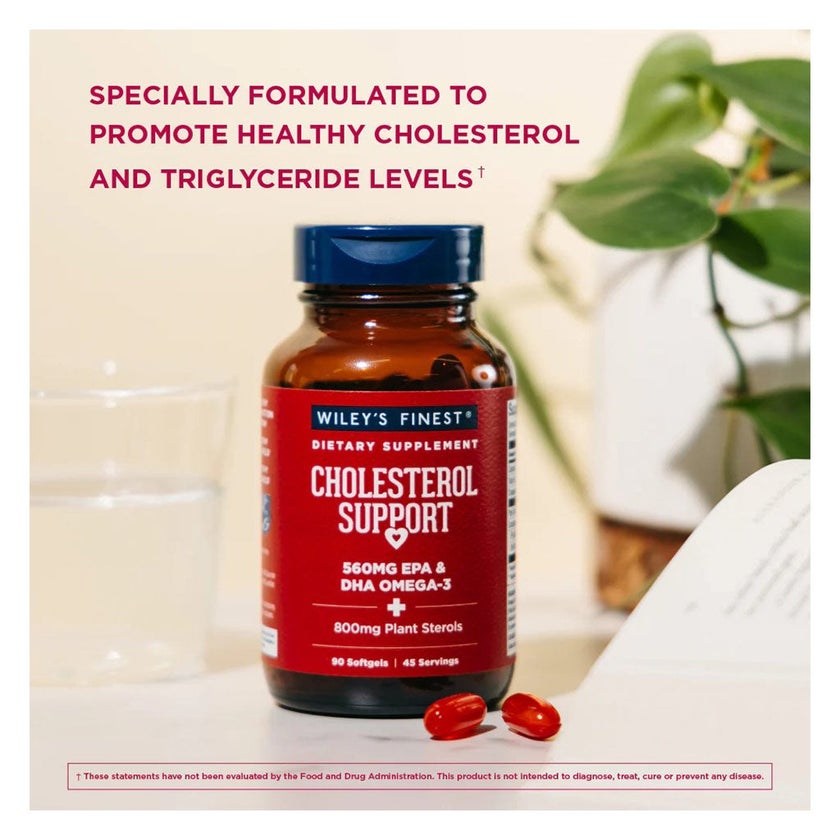 Wiley's Finest Cholesterol Support 560mg Omega 3 Softgels, 90's
