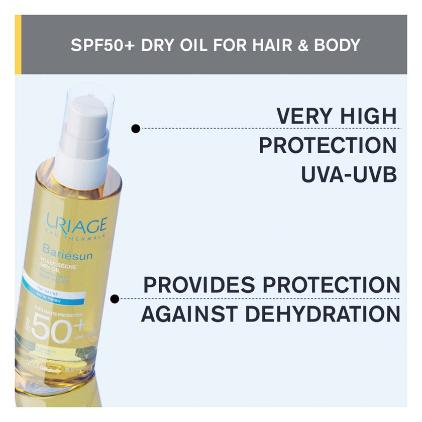 Uriage Bariesun SPF 50+ Satin Finish Dry Oil, Sensitive Skin - 200ml