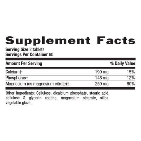 Country Life Gluten-Free Magnesium Citrate 250mg Tablets For Bone & Muscle Health, Pack of 120's