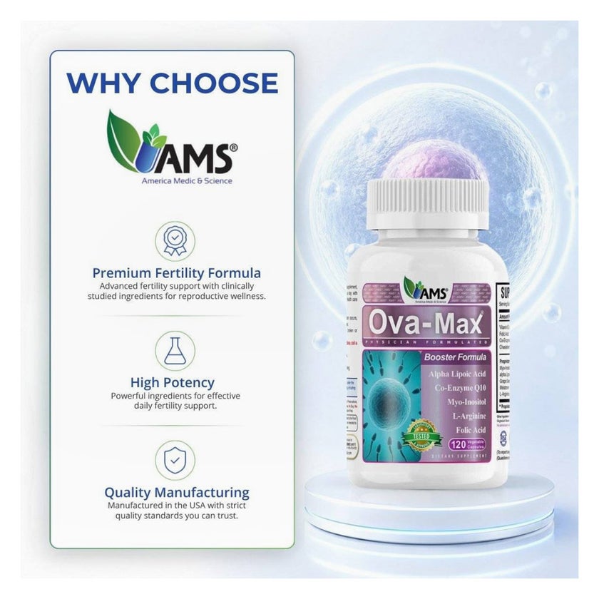 AMS Ova-Max Women Fertility Capsules - 120 Capsules