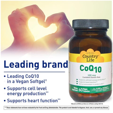 Country Life Vegan CoQ10 100mg Capsules, Pack of 60's