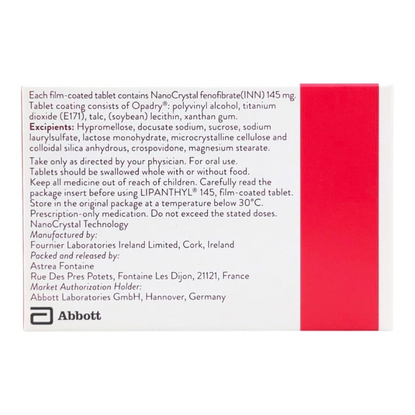 Lipanthyl 145mg Film Coated Tablets, Pack of 30's
