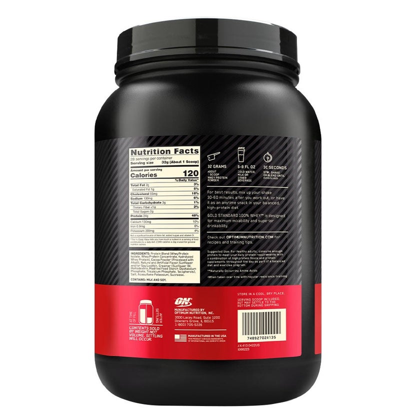 Optimum Nutrition Gold Standard 100% Whey Extreme Milk Chocolate Protein Powder 2lb