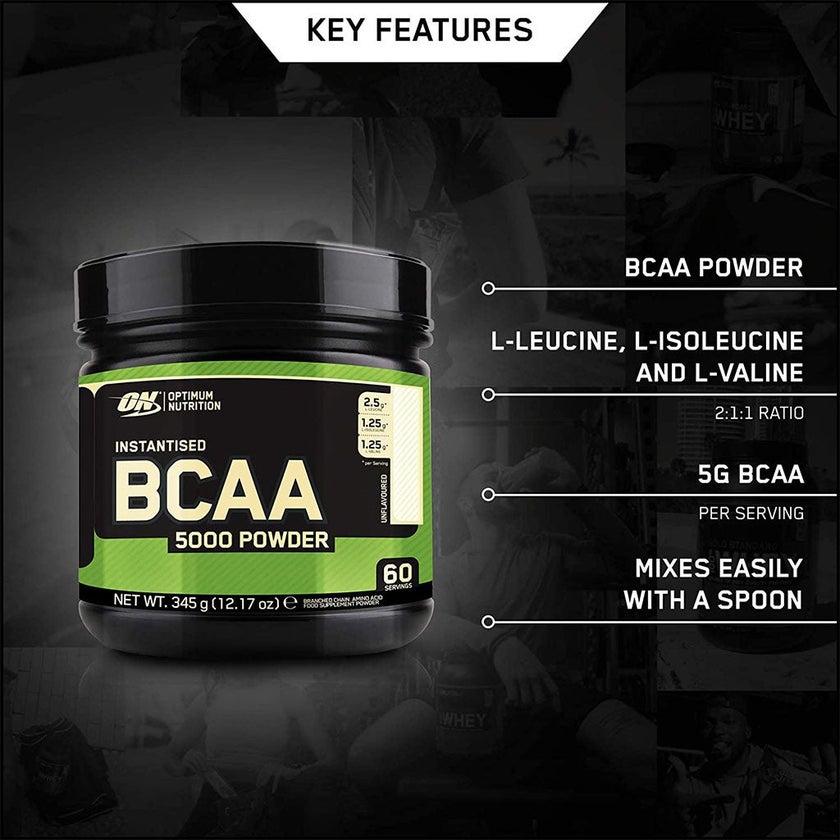 Optimum Nutrition Instantized BCAA 5000 Powder Unflavored 60 Servings ...