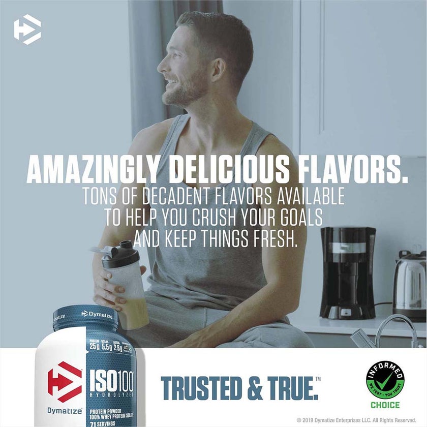 Dymatize ISO 100 Fast Absorbing Protein Powder, 100% Whey Protein Isolate, Birthday Cake, 2.3kg